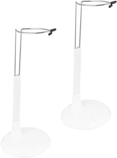 Poppenstandaard Set - Poppenhouder Universeel - Poppen Presenteren - Verstelbare Hoogte - 2 Stuks - Wit