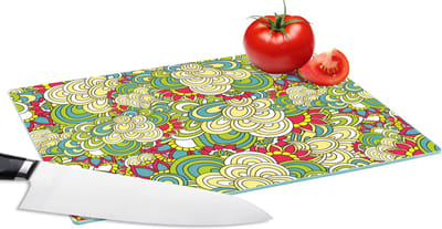 Glazen Snijplank - 28x20 - Patronen - Bloemen - Lente - Snijplanken Glas