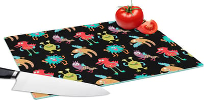 Glazen Snijplank - 39x28 - Design - Monster - Kinderen - Kleur - Snijplanken Glas