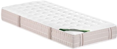 Vente-unique Set 90 x 190 cm bedbodem met opbergruimte naturel licht + matras met 5-zones pocketveren geheugenschuim en anti-bedluizentijk dikte 24cm - VIREVO van NATUREA