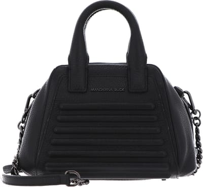 MANDARINA DUCK Leren Handtas Schoudertas I-Con Tote Nero Zwart