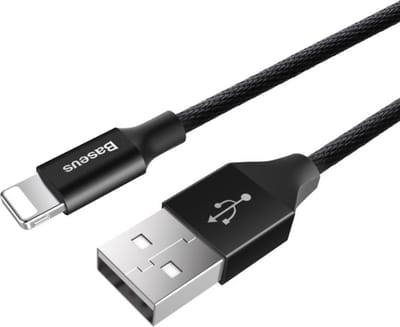 Baseus - Yiven - met stof gevlochten kabel USB/Lightning 1,2M zwart - (CALYW-01)