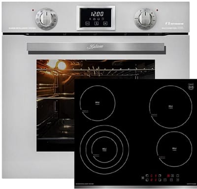 Kaiser - Inbouwoven - EH 6326 W - elektrische kookplaat - KCT 6703 Fmet 1-voudige telescoopgeleider - elektrische oven - 79L -