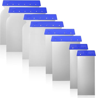 8 Stuks Japanse Spatels, 41/68/88/105 mm Flexibele Metalen Spatel Set voor Voegen, Gladstrijken, Verdelen en Vullen, Spatel Set voor Stucwerk en Verfwerk