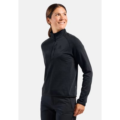 Odlo Ascent Sweatshirt Met Halve Rits Zwart L Vrouw