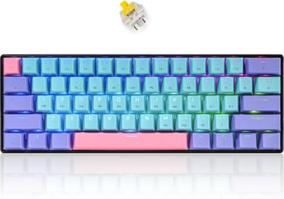 60% Mechanisch Gaming Toetsenbord Draadloos en Bedraad met Hot-Swappable Switches en RGB Verlichting