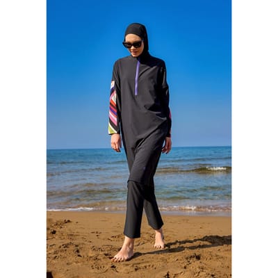 Zwarte Burkini-set met volledige dekking