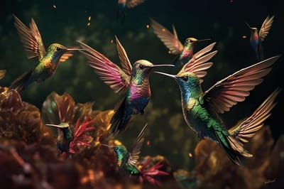 Glasschilderij 160x110x0.4 Colorful birds