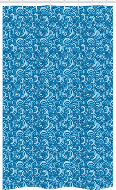 ABAKUHAUS Douchegordijn Blauw Zeegolven – Polyester – 120 x 180 cm – Waterafstotend