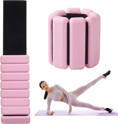 GELLDG 2 stuks pols- en enkelsteunbanden - verzwaarde polsbanden - geschikt voor yoga, dans, ballet, pilates en hardlopen - roze