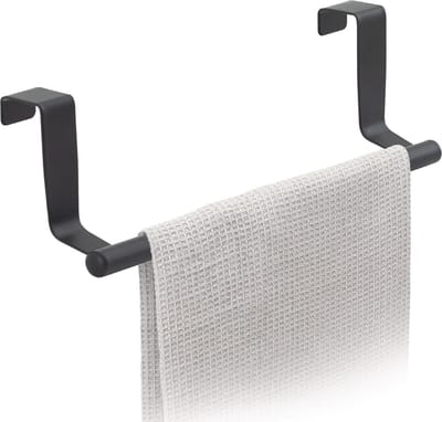 Horizon Black Kastdeur Handdoekrek voor de keukenkast - 23CM, handdoekenrek voor deur vaatdoekhouder
