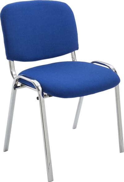 CLP Ken Eetkamerstoel Chroomoptiek - Stof blauw