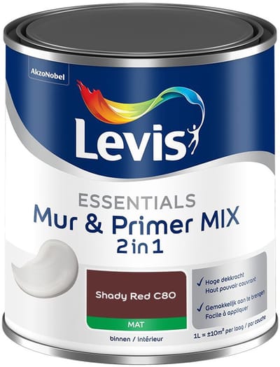 Levis - Essentials Mur & Primer Mix - Shady Red C80 - Mengverf - 1 L