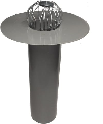 Platte dakafvoer DN 100 en DN 110 met bladvanger en flens voor bitumen en PVC