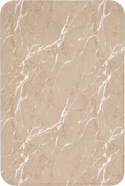 Badmat 60x90 cm - Antislip - Beige - Marmer - Organisch - Wit - Badmatten voor badkamer - Badkamermat - Douchemat - Badkamer mat