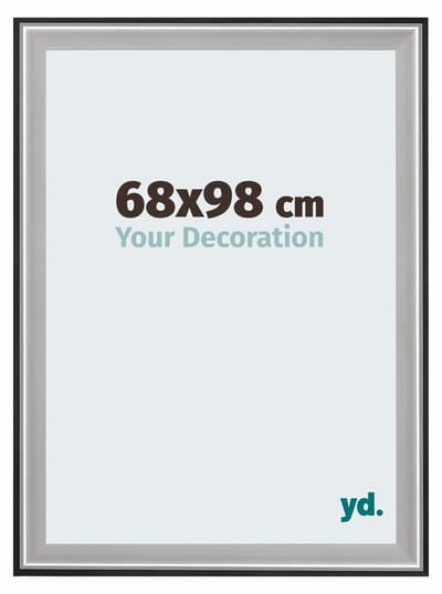Your Decoration - Puzzellijst 68x98 cm - Zwart Zilver Gepolijst - Puzzellijst 1500-2000 stukjes - Hout Fotolijst - Birmingham