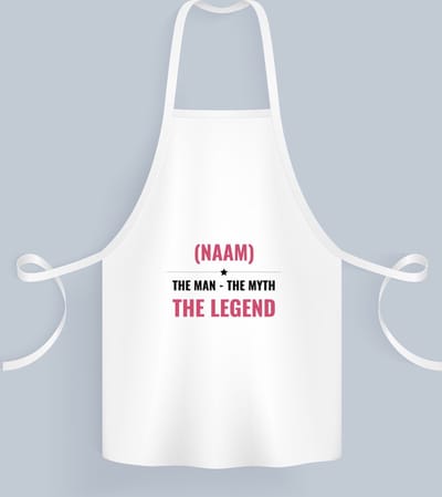 Akyol - the man the myth the legend met je eigen naam Keukenschort - Legendary - iemand die een legend is - de man - myth - mythe - legendarisch - verjaardagscadeau - verjaardag - cadeau - kado - geschenk - gift - 82 bij 71 cm
