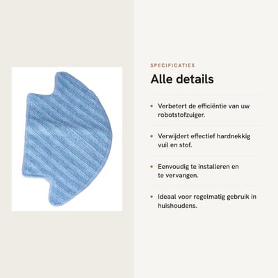Dailygoods- Mopdoek Sterke Absorptie - 2 Stuks Mop Pads - Effectieve Schoonmaak - Voor Robotstofzuiger - Eenvoudig te Vervangen - Milieuvriendelijk Materiaal - Dweildoek