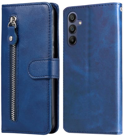 Blauw wallet book-case rits hoesje - Telefoonhoesje geschikt voor Samsung Galaxy A17 5G / A26 5G / A16 5G
