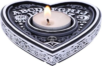 Nemesis Now - Theelichthouder - Spirit Board - Geestenbord - Zwart en Wit - 9.5cm