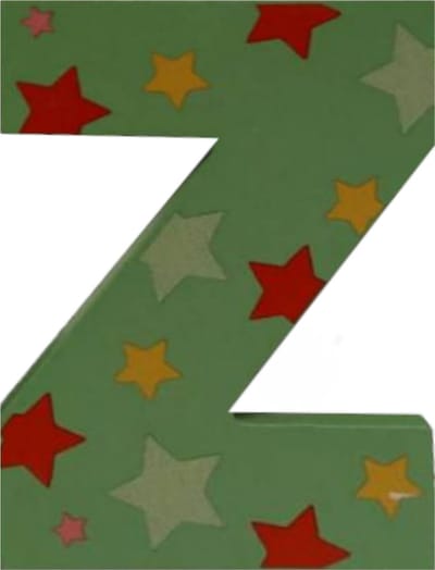 Decoratieletter - Z - Hout - 7cm - Groen