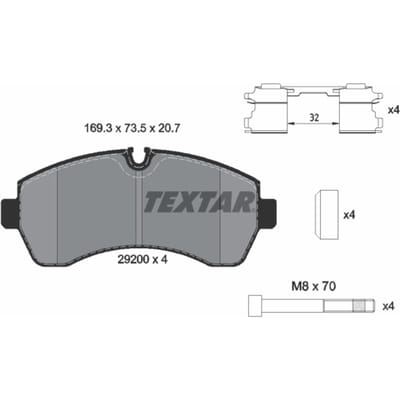 Remblokset, schijfrem TEXTAR 2920002
