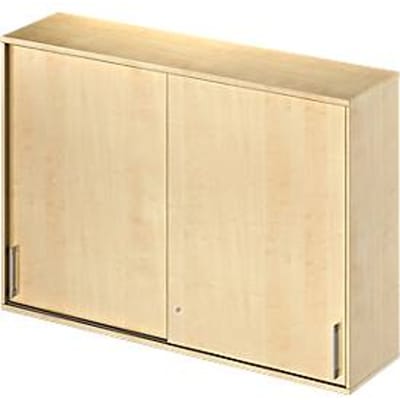Schäfer Shop Genius Opzetkast met schuifdeuren TETRIS WOOD, 3 ordnerhoogten, B 1600 mm, esdoornpatroon
