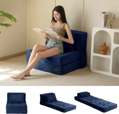 Opvouwbare Schuimrubber Slaapbank - 3-in-1 Gastenbed & Futon - 70x190 cm