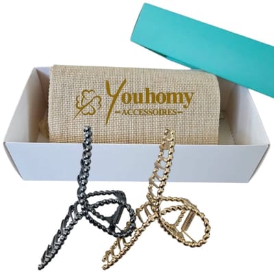 Elegante haarklemmen duurzaam - Hairclaw haarclip anti slip- Dames haaraccessoires haarklauwen- set 2 stuks cadeau voor dames| Moederdag cadeau| Valentijnsdag cadeau| Haarklauw voor vrouwen, Dames | Cadeau set haarklemmen