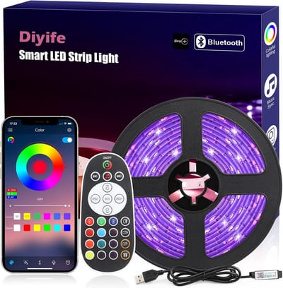LED Strip - Lichtketting Flexibel - Sfeerverlichting Creëren - Muziek Synchronisatie - 5 Meter - RGB Kleuren