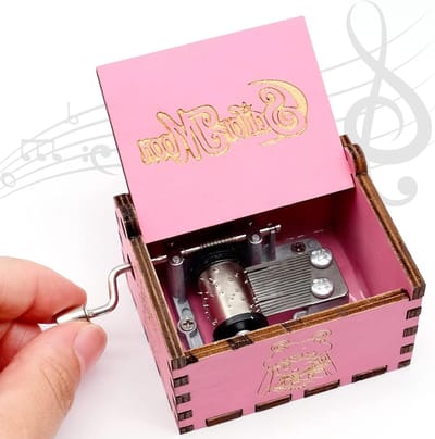 Inovra Plus - Houten muziekdoos met handmatig mechaniek - Vintage design - 18 noten - Verjaardagscadeau voor kinderen en vrienden