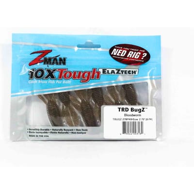 Zman zacht kunstaas TRD Bugz 2,75 inch 6/pack Bloodworm (3182) blue