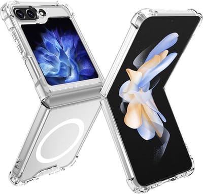 Casemania Hoesje Geschikt voor Samsung Galaxy Z Flip 6 /Z Flip 7 FE - Transparant - Anti Shock Back Cover - Geschikt voor MagSafe