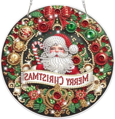 Kerst Diamant Schilderij Hanger, 5D Raamdecoratie voor Volwassenen en Kinderen, Creatieve Knutselset voor Wreaths en Deuren