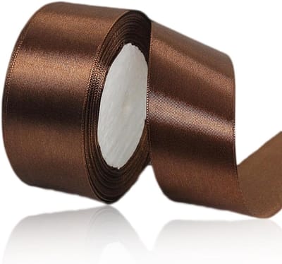 koffie 40 mm breed, 23 meter satijnen lint bruin, cadeaulint, stoffen lint, decoratielint voor geschenkverpakking, knutselwerk, verjaardag en bruiloftsdecoratie