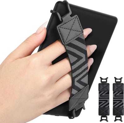 Veilige Handriem voor 6-8" E-Readers en Tablets - Lichtgewicht en Verstelbaar, Geschikt voor Kindle, Kobo, Lenovo en Sony, Set van 2, Hoogwaardige Elasticiteit en Comfortabele Grip
