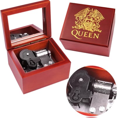 Houten Muziekdoos - Speeldoos Decoratie - Cadeau Geven - Creatieve Gravure - 7.6 x 6.6 cm - Rood
