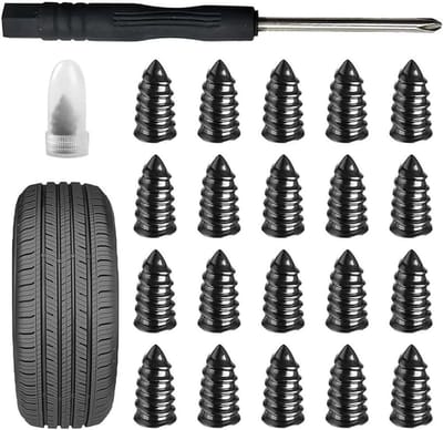 Rubberen Bandenreparatie Spijkers - Bandenpluggen Set - Band Lek Repareren - Zelfklevend Rubber - 20 Stuks - Zwart