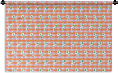 Wandkleed - Wanddoek - Bloemen - Ruiten - Patroon - 180x120 cm - Wandtapijt