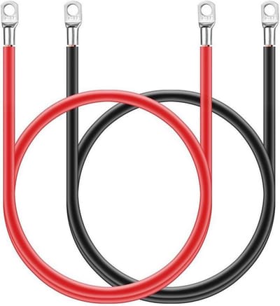 Batterijkabel Set - Aansluitkabel Koper - Accu Verbinding - Zuiver Koper - 16 cm - Zwart