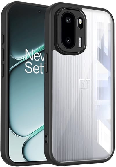 Coverup Hoesje - Geschikt voor OnePlus 15R Hoesje - Coverup Transparante Back Cover met Camera Cover - Zwart