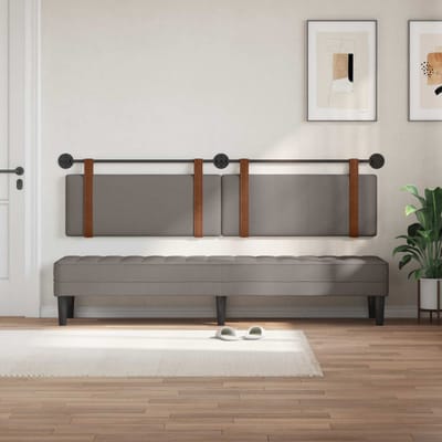vidaXL - Hangend - hoofdbord - Taupe - Antiek - PU
