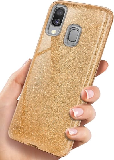 Backcover Hoesje Geschikt voor: Samsung Galaxy A10S Glitters Siliconen TPU Case Goud - BlingBling Cover