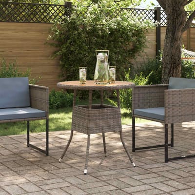 vidaXL Diner Tafel Grijs en Acacia 70 x 70 x 73 cm Massief Acacia Hout