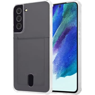 ShieldCase Shock hoesje geschikt voor Samsung Galaxy S23 Plus hoesje met pasjeshouder - telefoonhoesje met ruimte voor pasjes (transparant)