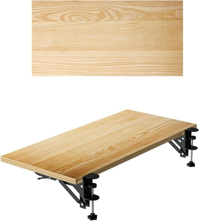 Bureauverlenglade - Toetsenbordlade - Bureau organiseren - Opvouwbaar en geen gaten - 20 x 120 cm - Wit