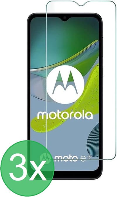 Screenprotector 3x Geschikt voor: Motorola Moto E13 - screen protector - glas - bescherm - beschermglas - ZT Accessoires