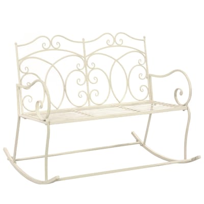 vidaXL - Tuinbank - 104 - cm - ijzer - antiekwit