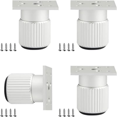 Tafelpoten - Meubelpoten - Meubels Verbeteren - Verstelbaar - 8 cm - Zilver