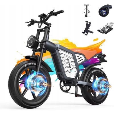 Elektrische fiets - JANSNO - X60G - 1500W - 48V 23Ah Batterij - 55KM actieradius - Max. snelheid 56 km/u grijs